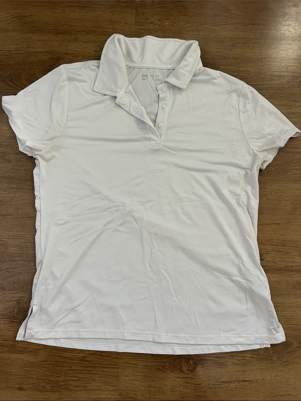32 Degrees Women's White Button-Down Polo Shirt